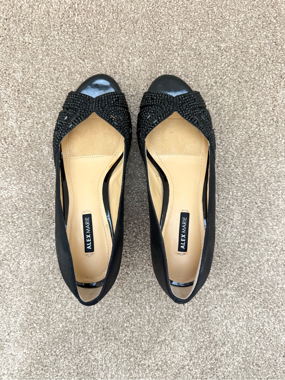 Alex Marie Black Beaded Ballet Flats